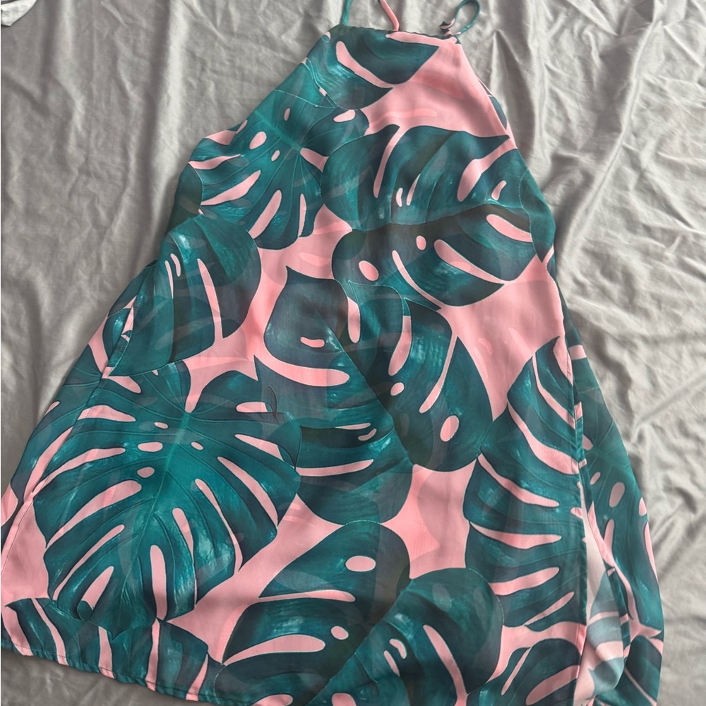 Show Me Your MuMu Pink and Green Leaf Kids One Piece